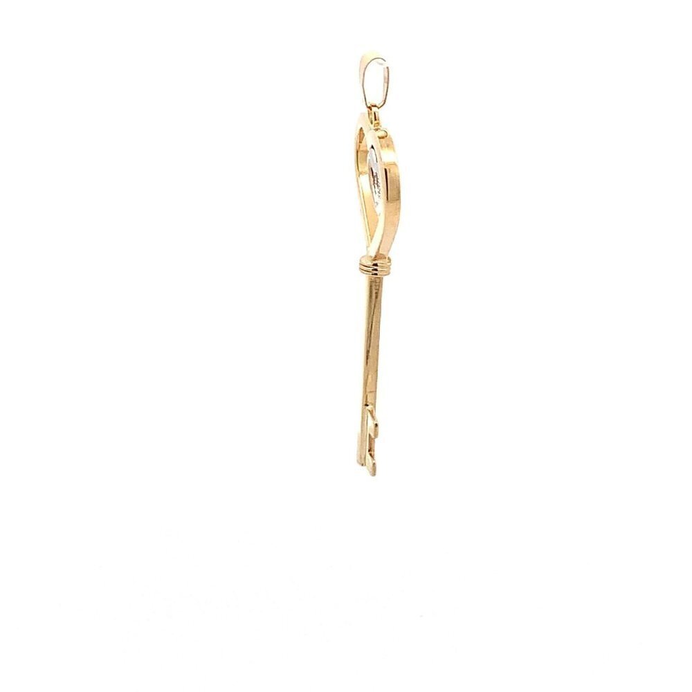 18K Yellow Gold Pendant Key Heart 1.59 grams - Picture 10 of 13
